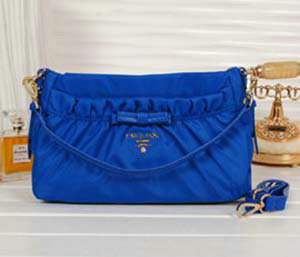 2014 Prada fabric shoulder bag BN1560 blue